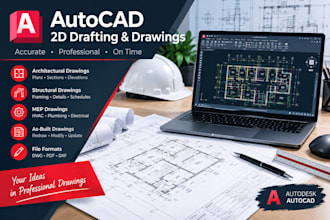 create professional 2d autocad drawings
