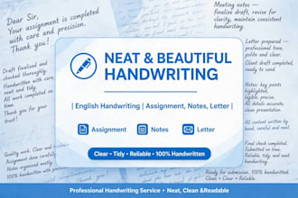 do neat and beautiful bengali and english handwriting