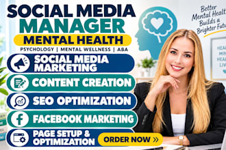 be social media marketing manager for mental health, therapy, counseling and aba