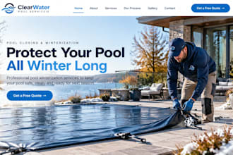 design wix pool winterization website pool closing company maintenance website