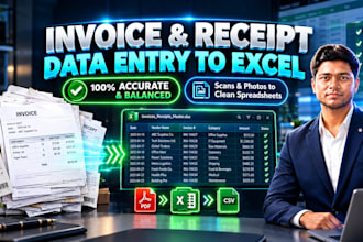 do invoice and receipt data entry into excel or quickbooks