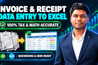 do invoice and receipt data entry into excel or quickbooks