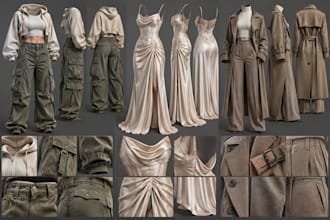 design realistic 3d fashion garment, 3d clothing in marvelous designer and clo3d