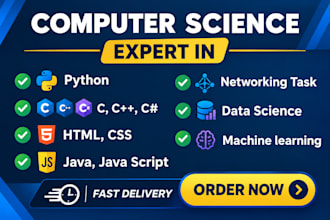 do computer science projects, java, cpp, python programming tasks and coding