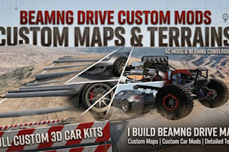 create 3d sport car for beamng drive, mods file conversion,ac 3d car,custom kits