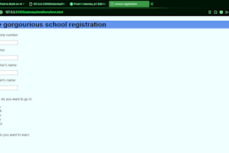 make a school registration website no styles for now