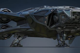 model hard surface scifi 3d vehicle model car, spaceship, drones model for games