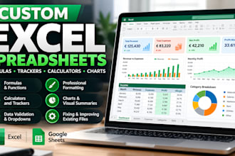 create custom excel spreadsheets, trackers and calculators