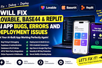 fix lovable base44 replit ai app bugs, errors and deployment issues