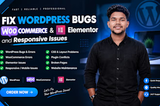 fix wordpress bugs woocommerce and elementor