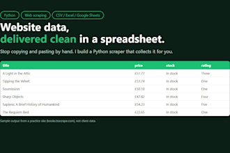 scrape website data to CSV or google sheets with python
