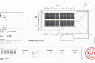design solar permit plans and pv layouts on autocad