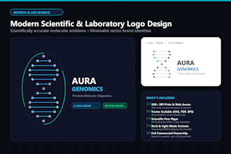 design a modern scientific, biotech, or laboratory logo