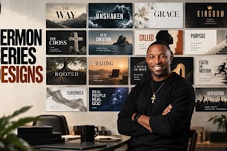 create a complete sermon series graphics for your church