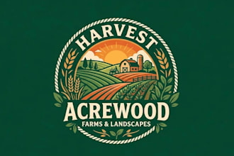create professional agriculture, farm and landscape logo