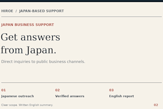 contact a japanese business and report its answer in english