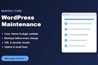 do wordpress website maintenance, malware removal, security and updates