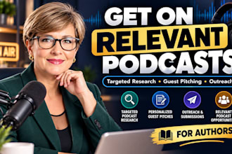 find and pitch targeted podcasts for authors as podcast guests for interviews