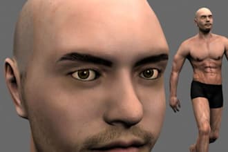 rig and animate 3d character modeling, 3d human ai avatar, cinematic character