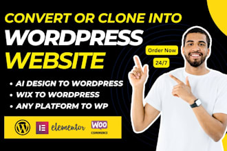 convert or clone ai, webflow, squarespace, wix to wordpress website