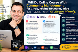 do online course with community management for circle so, mighty networks, tribe