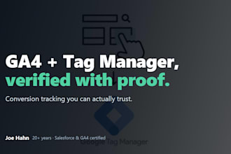 set up or fix ga4 and google tag manager, verified with proof