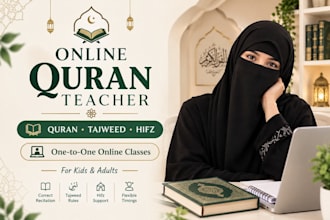 be your online quran teacher with tajweed for kids and adults