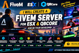 create a fivem server for esx qbcore and be your developer