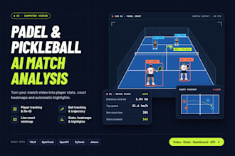build padel or pickleball match analysis with ai player and ball tracking