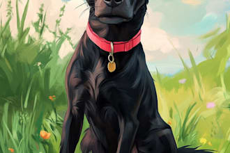 design a custom  pet portrait illustration