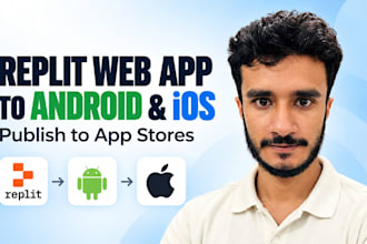 convert replit web app to android ios and publish to app stores
