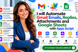 automate gmail emails, replies, attachments and google sheets with apps script