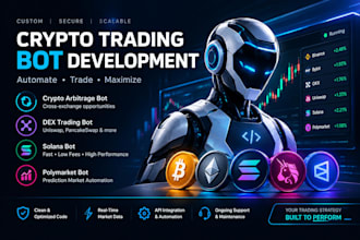 develop crypto arbitrage, dex trading, solana and polymarket bots ,trading bot