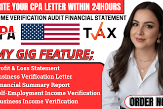 2 hours canada cpa letter, income verification audit financial statement p and l