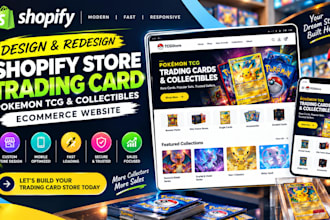 design shopify store trading card pokemon tcg collectibles ecommerce website