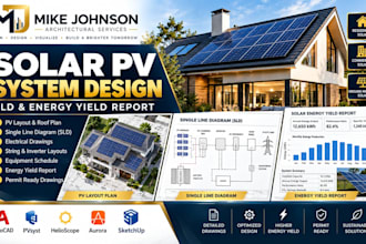 create solar pv system design, sld and energy yield report