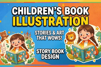draw watercolor children book illustration, children story, kid christmas card
