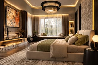 design your bedroom layout, furniture and accent wall