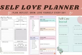 design self guided journal self care journal self love journal planner design