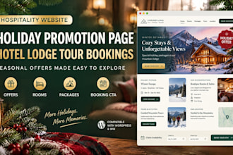 hotel holiday promotion website design winter lodge tour booking landing page