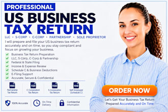 prepare US business tax return, llc tax, 1065, 1120 and 1120s