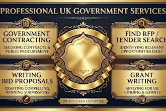 do government contract, find rfp, write bid proposal for uk tender grant writing