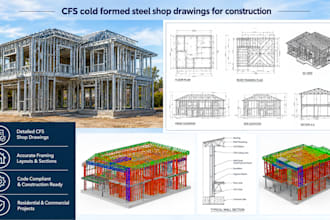 create cfs cold formed steel shop drawings for construction