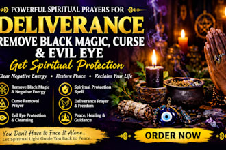 pray for deliverance, remove black magic, curse, evil eye cast protection spell