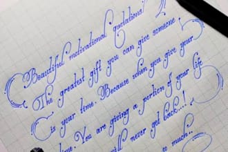 do beautiful cursive handwriting for you