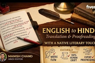 provide natural english to hindi translation and literary editing