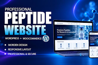 design a professional peptide website with wordpress and woocommerce