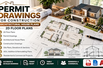 draft permit drawings for construction, architectural house plans 2d floor plans