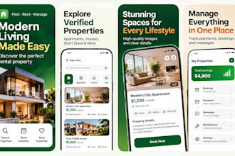 design google play app screenshots for rental apps