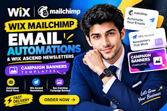 wix mailchimp email automations, ascend newsletters, campaign banners template